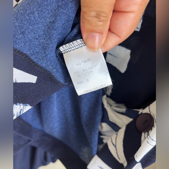 TERRA by SJ Apparel button up 3/4 sleeve
Navy blue / white Size small - Picture 7 of 10